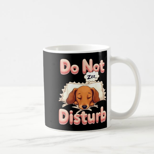Caneca De Café Do Not Disturb Wiener Dog Funny Dachshund Pajamas  (Direita)