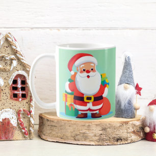 Caneca de café do Papai Noel brincalhão