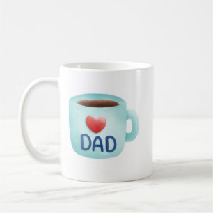 Caneca de café do Papai PNG aquarela Caneca do D