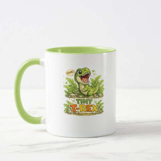 Caneca de Café do Pequeno T-Rex Dinossauro Fofo (Esquerda)