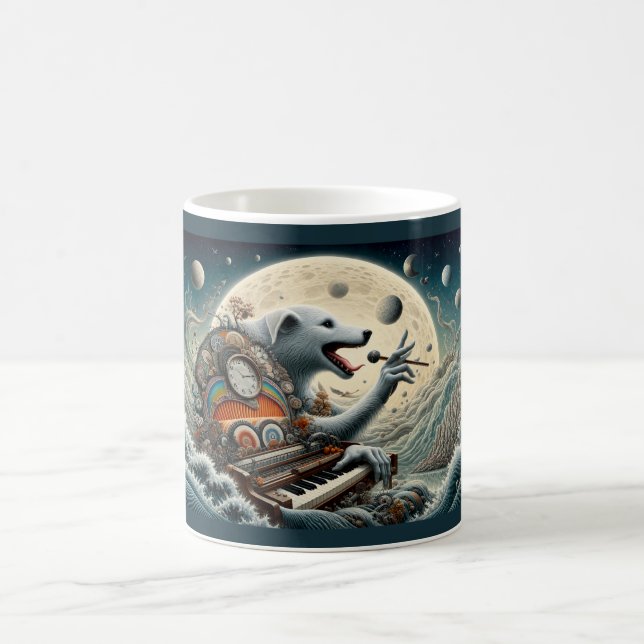 Caneca de Café do Pianista Canino Celestial (Centro)