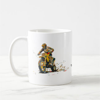 Caneca de Café do Piloto de Moto de Trilha Colorid