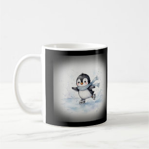 Caneca de Café do Pinguim de Patinação no Gelo