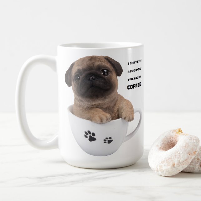 Caneca de café do Pug (Com Donut)
