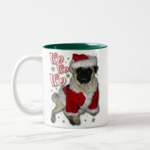 Caneca de café do Pug do papai noel