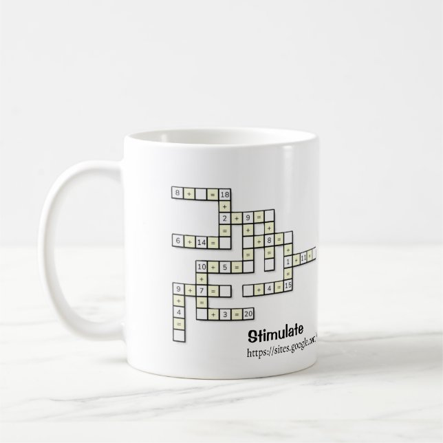 Caneca de Café do Quebra-Cabeça Crossmath 1 (Esquerda)