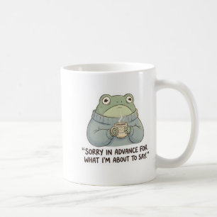 Caneca de Café do Sapo Desculpe com Antecedência