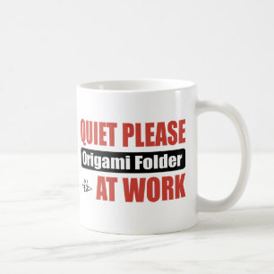 Caneca De Café Do silêncio dobrador de Origami por favor no