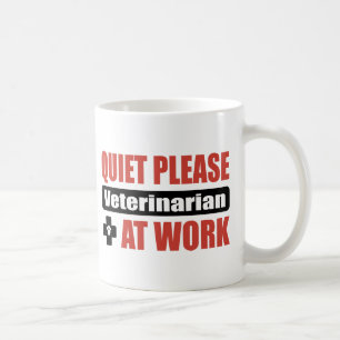 Caneca De Café Do silêncio veterinário por favor no trabalho
