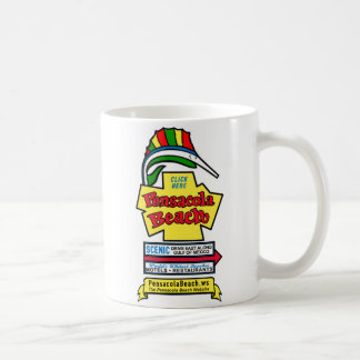 Caneca de café do sinal da praia de Pensacola