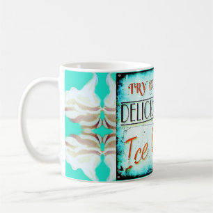 Caneca de café do sinal do sorvete de turquesa do