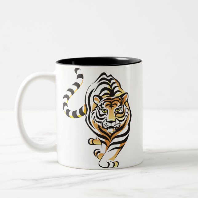 Caneca de café do tigre dos desenhos animados (Esquerda)