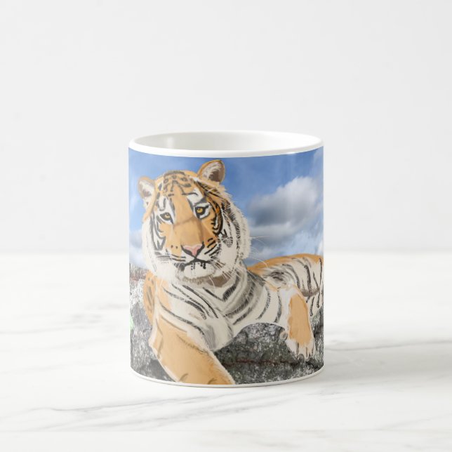 Caneca de Café do Tigre Reclinado (Centro)