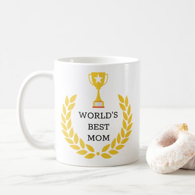 Caneca de café do troféu da mamã do mundo a melhor (Com Donut)