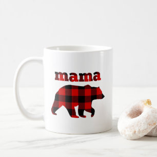 Caneca De Café Do "urso do mama da xadrez búfalo "