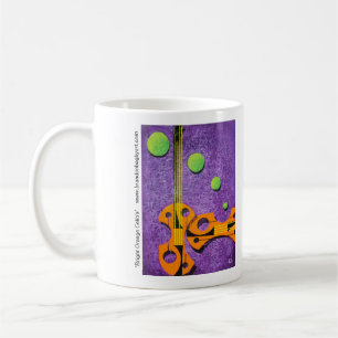 Caneca de café do violoncelo alaranjado brilhante