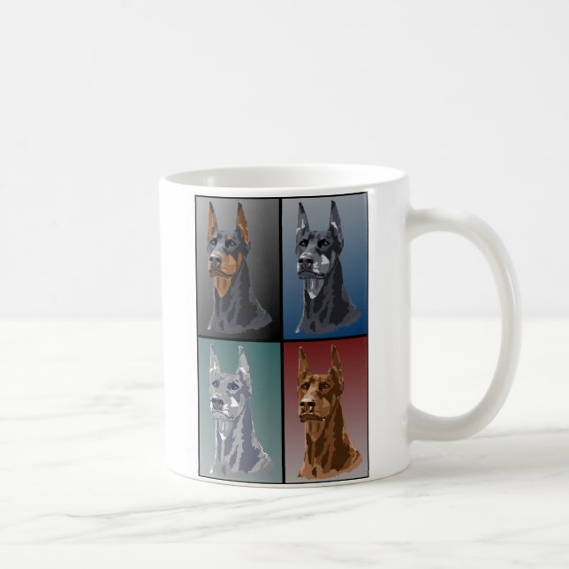 Caneca De Café Doberman Colors (Direita)