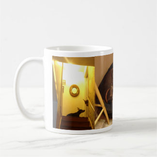Caneca De Café Doberman com filhote de cachorro