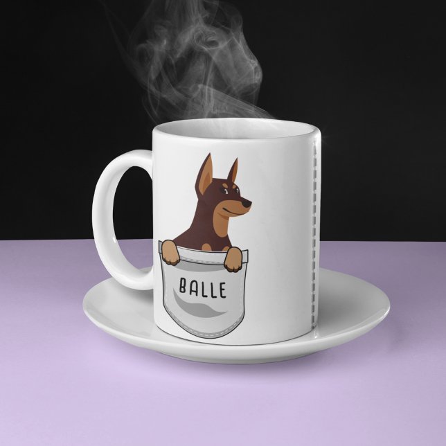Caneca De Café Doberman de Cuta Personalizado para o Lover do For (Criador carregado)