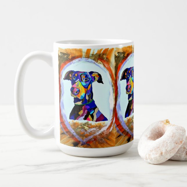 Caneca De Café Doberman Love Mug (Com Donut)