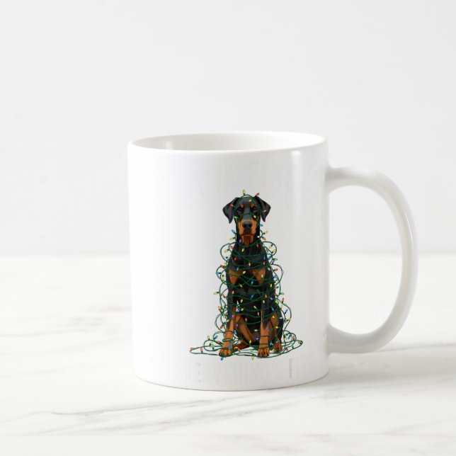 Caneca De Café Doberman Nscher Christmas I'm Fine Everything Is F (Direita)