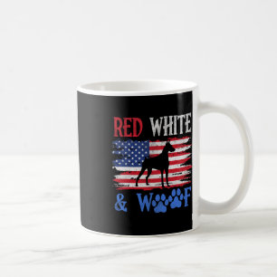 Caneca De Café Doberman Pinscher American Flag Usa Red White E