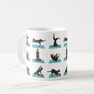 Caneca De Café Doberman Pinscher cão fazendo ioga