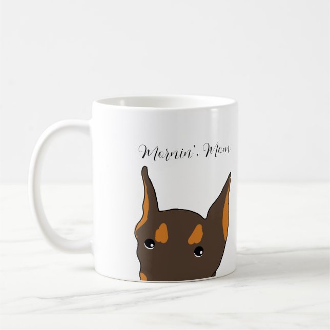 Caneca De Café Doberman Pinscher Cartoon Mug (Esquerda)