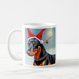 Caneca De Café Doberman Pinscher, Papais noeis, Café de Natal