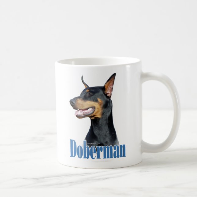 Caneca De Café Doberman Pinscher (preto) (Direita)