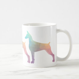 Caneca De Café Doberman Pinscher Silhout Geométrico