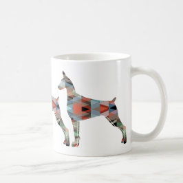 Caneca De Café Doberman Pinscher Silhout Geométrico