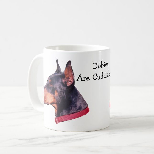 Caneca De Café Dobies São Cuddlebugs Doberman Foto (Frente Esquerda)