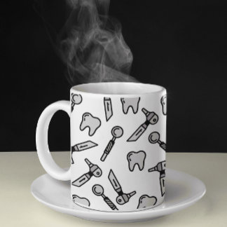 Caneca De Café Dobra | Dental Tools & Teeth Classic Mug