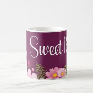 Caneca De Café Doce 16 Aniversário Com Visitas Rosa