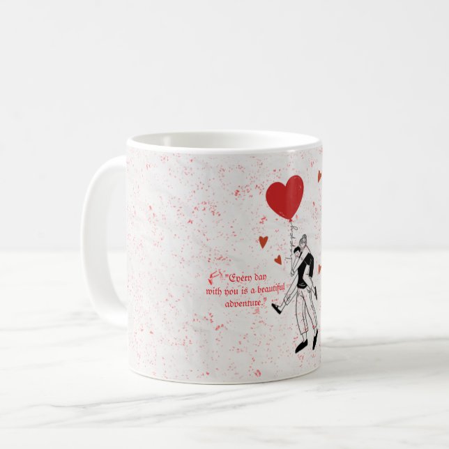Caneca De Café Doce Aventura Amor (Frente Esquerda)