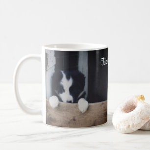 Caneca De Café Doce Borda Collie Puppy Personalizado