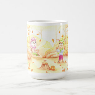 Caneca De Café Doce caminhada do outono na floresta