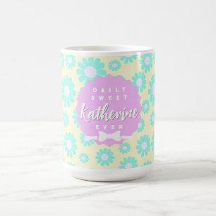 Caneca De Café Doce Daisy Baby Pastel Verde Azul Rosa