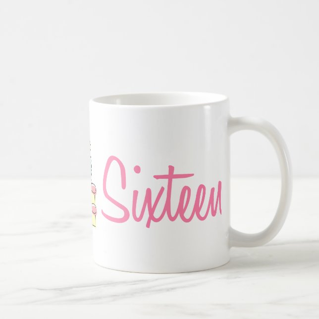 Caneca De Café Doce dezesseis (bolo de aniversário) (Direita)