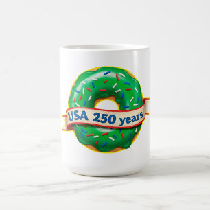 Caneca De Café Doce Donut da Liberdade EUA 250 Anos