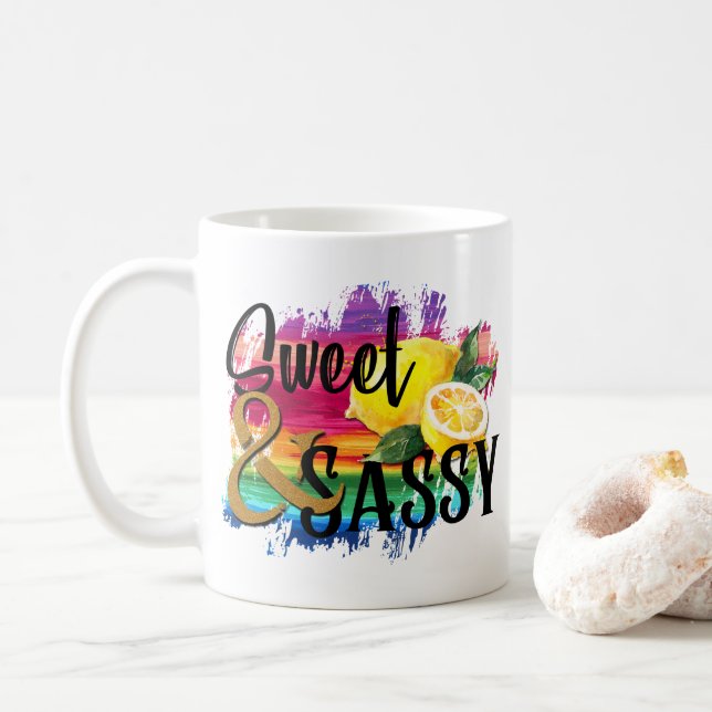 Caneca De Café Doce e Sassy (Com Donut)