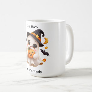 Caneca De Café Doce Fantasma Kawaii Abóbora Halloween Assustador 