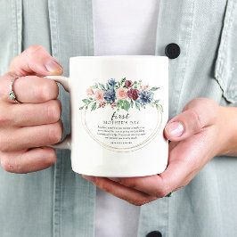 Caneca De Café Doce Floral Primeiro Dia das Mães