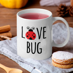 Caneca De Café Doce Gráfico do Dia dos Namorados Amor Besouro