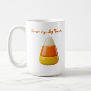 Caneca De Café Doce Milho de Halloween Arte Doce e Assustadora