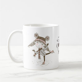 Caneca De Café Doce Natal Deseja Patinação De Gelo