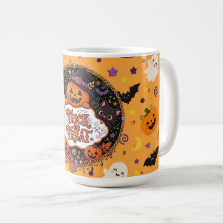 Caneca De Café Doce ou Travessura Festa de Halloween Assustadora