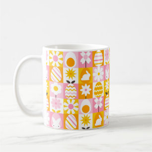 Caneca De Café Doce Primavera Páscoa Patchwork
