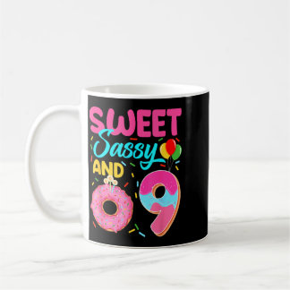 Caneca De Café Doce Sy E Menina De 9 Anos Aniversário De 9 Anos F